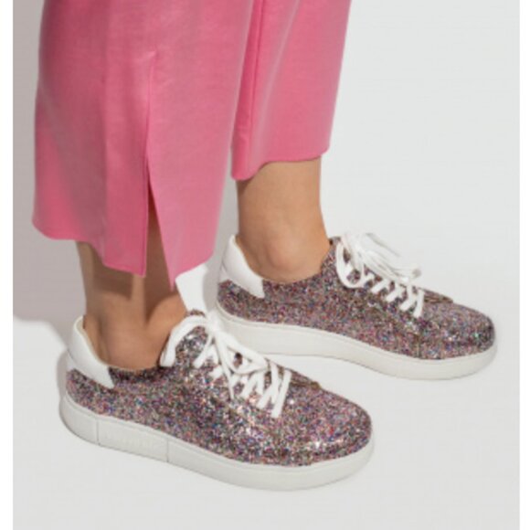 Kate Spade Lift sneakers shoes purple white silver metallic glitter sparkle 6 - Picture 1 of 10